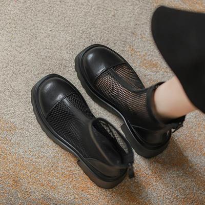 Полые ботинки Мартин женские новые летние 2025 тонкие сетчатые ботинки на высокой платформе, женские короткие ботинки на высоком каблуке