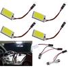 1Pc 18-Led Cob Car Interior Dome Plate Lights White Bulb Ba9S T10 Festoon 12V