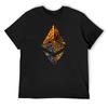 Gold Leafed ETH Crypto, Etherium Logo. T-Shirt Boys Whites Man T Shirt Rapper Graphic Tees Summer Top Plus Size Men Clothing