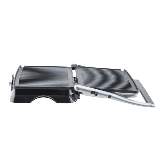 Grill électrique HKoeNIG - GR20 - Surface cuisson 29,7x23cm - Température réglable - 2000W - Inox
