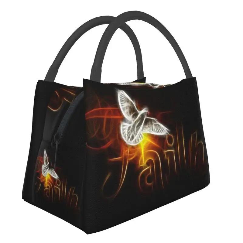 Иисус Мой Царь Термоизолированные Сумки для Обед Женщины Мой Царь Вера Бог Многоразовая Сумка-Тоут для Обед Ланчбокс для Еды