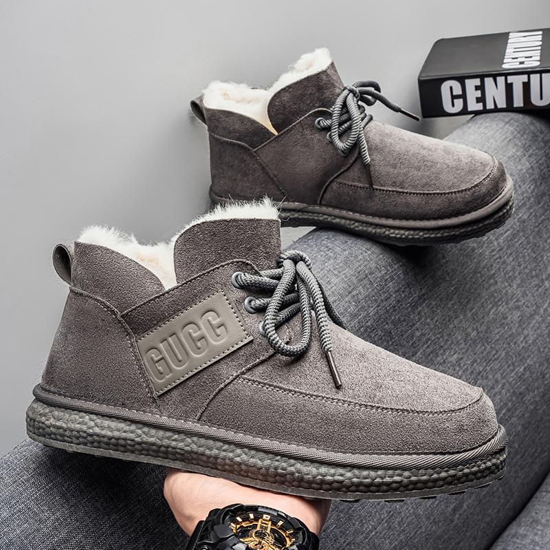 Зимние Новые Высококачественные и Модные Мужские Повседневные Снежные Ботинки, Утепленные Хлопковые Ботинки, Теплые Ботинки и Универсальные