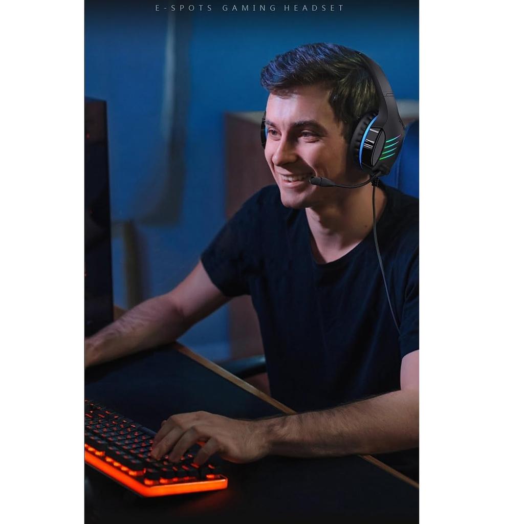 LAZOS Gaming Headset 3D Stereo Surround Sound L-GH2-BL