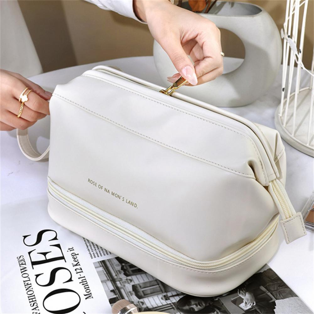 Косметичка Большой емкости Портативная косметичка из ПУ Дорожная сумка для хранения косметической стирки