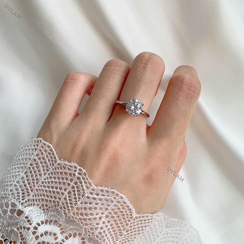 Танцизное женское классическое кольцо из стерлингового серебра 925 пробы с цирконом, женские ювелирные изделия, свадебное обещание, подарок для вечеринки