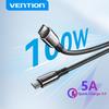 Кабель Vention 100W PD Type C to USB C для Samsung Xiaomi PD100W 5A USB Type C Кабель для быстрой зарядки Мобильный телефон USB C