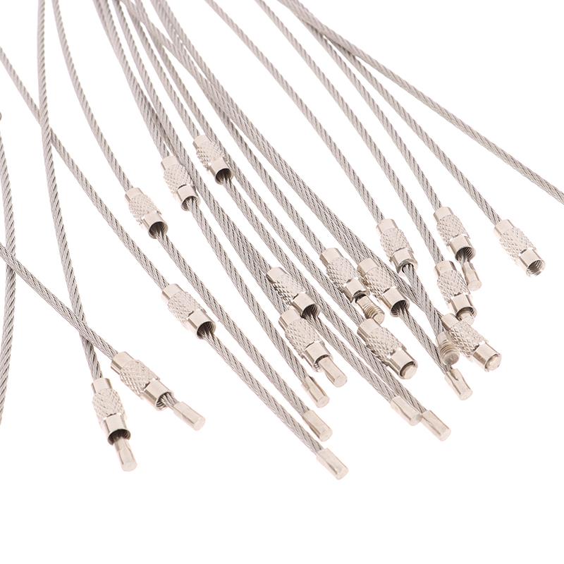 20 шт. Брелок из троса из нержавеющей стали, брелок-карабин на тросе