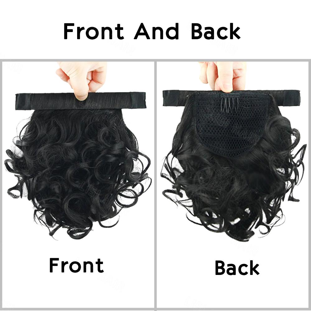 MISS WIG Синтетические короткие кудрявые волнистые накладные хвосты на заколках, окружающие хвост, для ношения женщинами