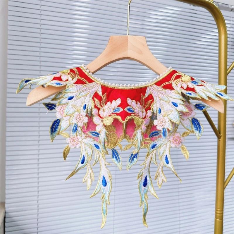 False Shawl Decorative Yunjian Embroidery Pearls Collar Hanfu Detachable Collar