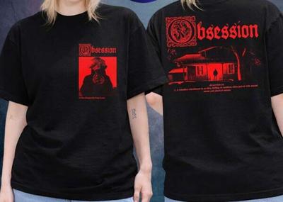Новый!!! Cinegogue x Obsession Merch Футболка унисекс с принтом «Я люблю вас» с двух сторон