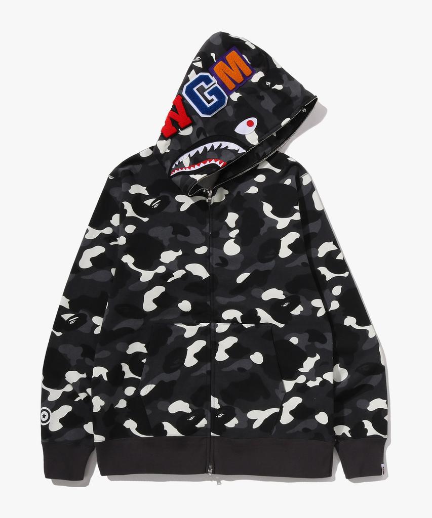Bape City Camo Shark Regular Fit Full Zip Hoodie (M) Black