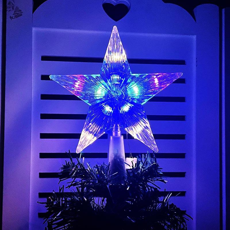 15/19/23cm Christmas Tree Top Star Light LED Glowing Star Lamp Xmas Tree Decoration Home Party Supplies Navidad New Year Gift