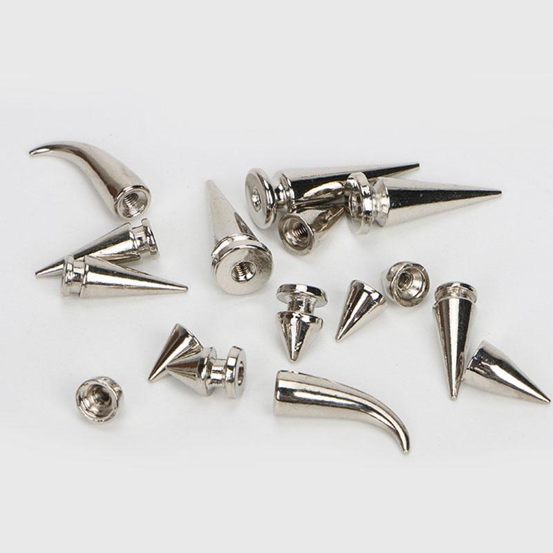 Fashion Luxury 10Sets Metal Punk Sharp Warhead Screw Rivets Studs Crafts Leather Belt Watchband Warhead Head Rivets Spikes Decor Nail Buckles