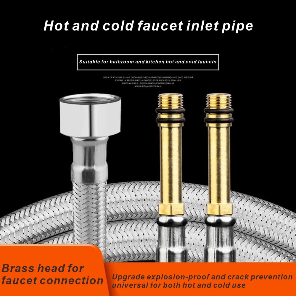 New 1pcs Single Head Cold and Hot Water Inlet Pipe Stainless Steel Woven Sink Faucet Connector Kitchen Basin Plumbing Hoses