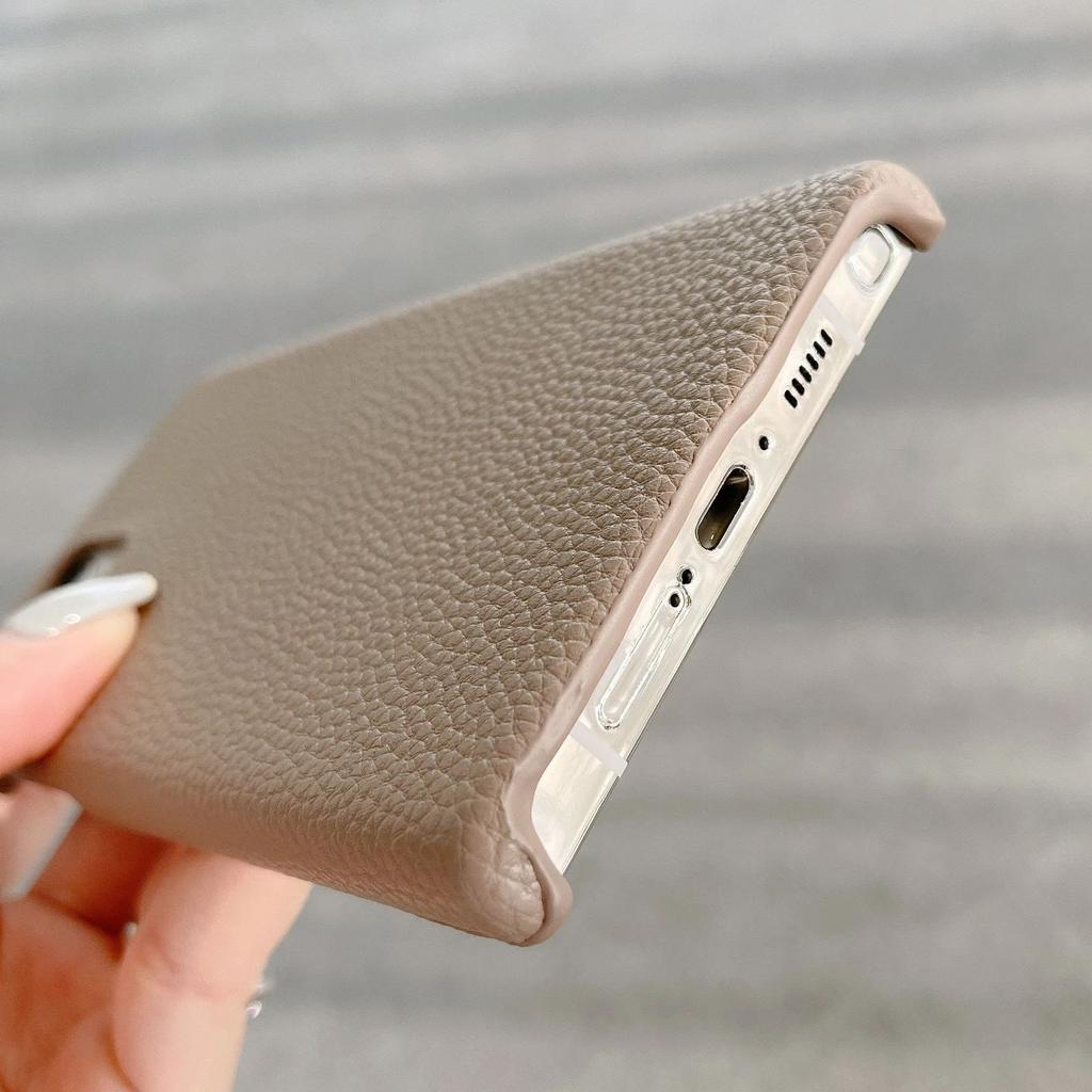 Матовый чехол из кожи с текстурой личи для Samsung S25 S24 S23 S22 Ultra A55 A35 A25 A15 A54 A34 A24 A14. Сплошной безрамочный бампер.