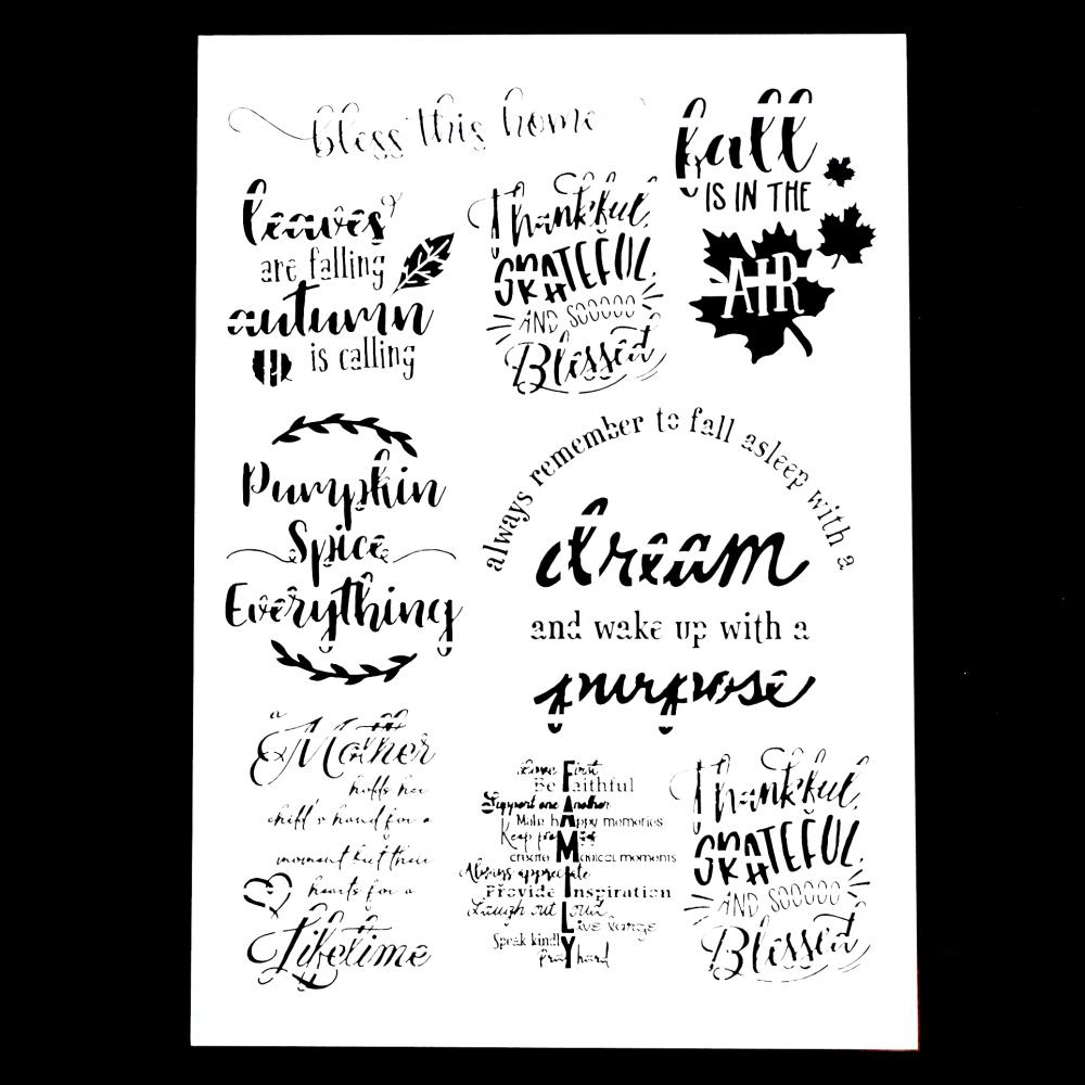 Декоративный многоразовый трафарет с буквами размера А4, трафареты для рисования для поделок, скрабукинг, живопись по дереву, холсту, полу, стенам и плитке