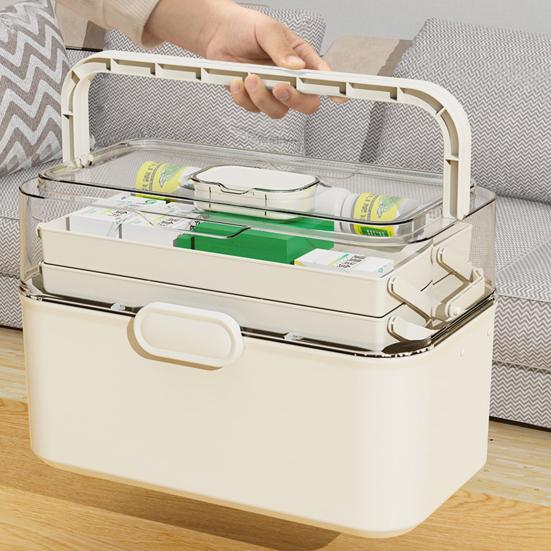 3-х уровневый портативный ящик для хранения лекарств большой емкости пылезащитный прозрачный визуальный дизайн многофункциональный органайзер для таблеток