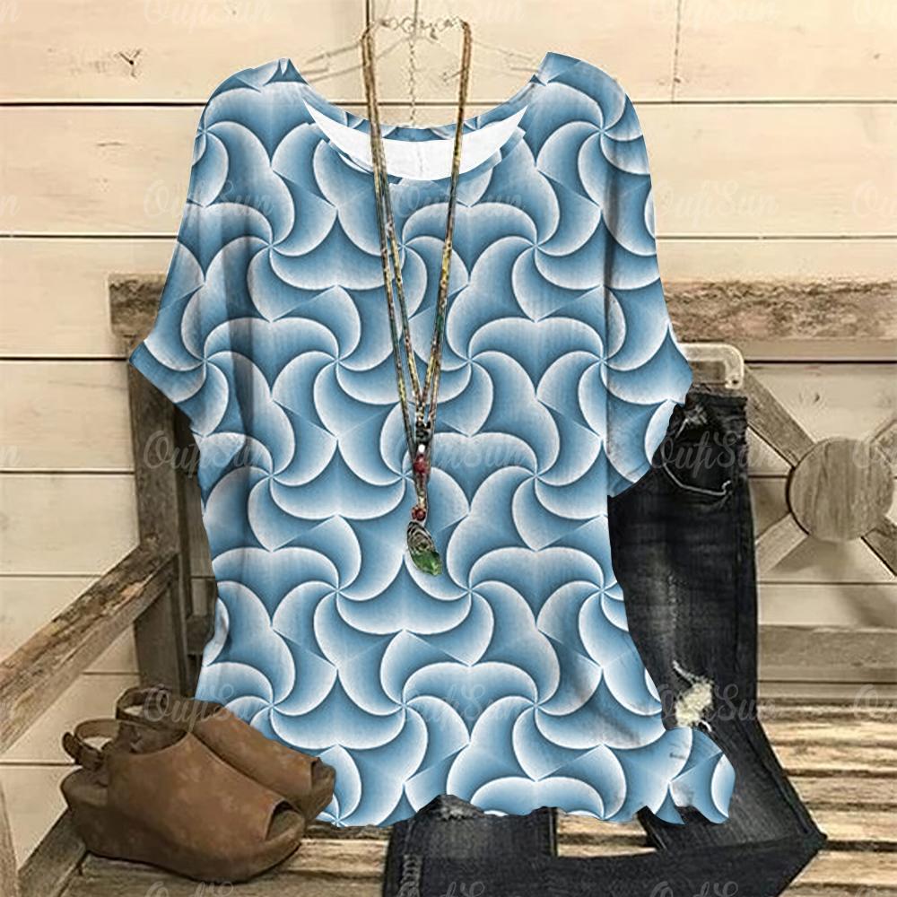 Футболка в стиле ретро для женщин с принтом капель, футболки с коротким рукавом, летний круглый вырез, модный женский свободный свитер