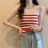 Летний новый спортивный маленький камзол женский в полоску с сексуальным сладким и пряным внешним видом, чтобы носить все с топом на груди