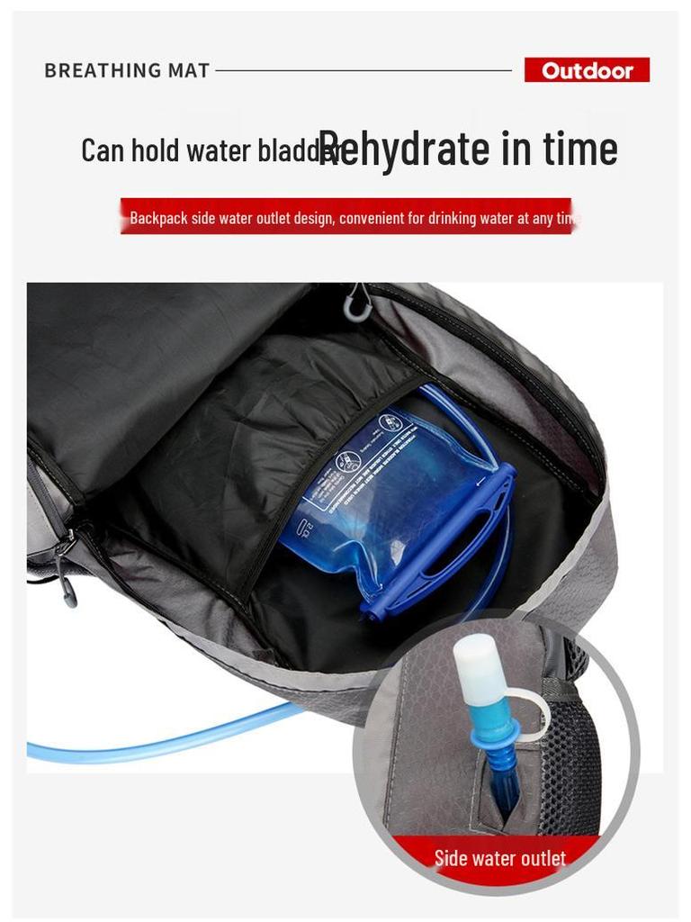 Men's Large Capacity Mountaineering Backpack with Steel Frame and Rain Cover for Outdoor Sports