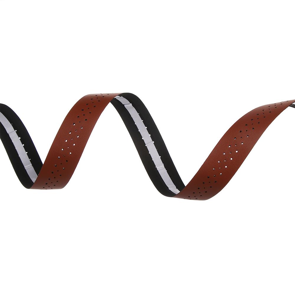 Breathable Bicycle Handlebar Tape PU Leather With 2 Plugs Bike Accessories Bike Perforated Belt