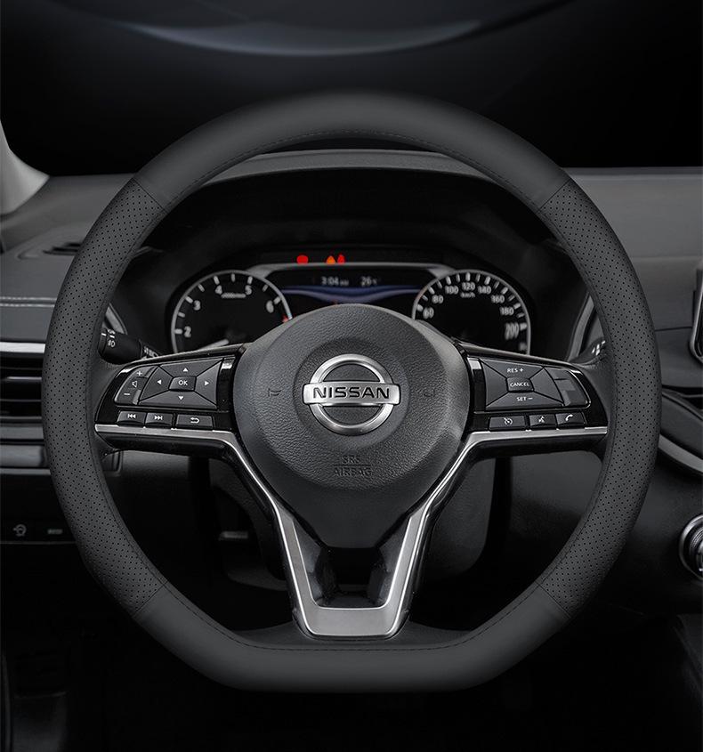 Чехол на руль из натуральной кожи для Nissan Sylphy, Teana, Qashqai, Sunny, Tiida