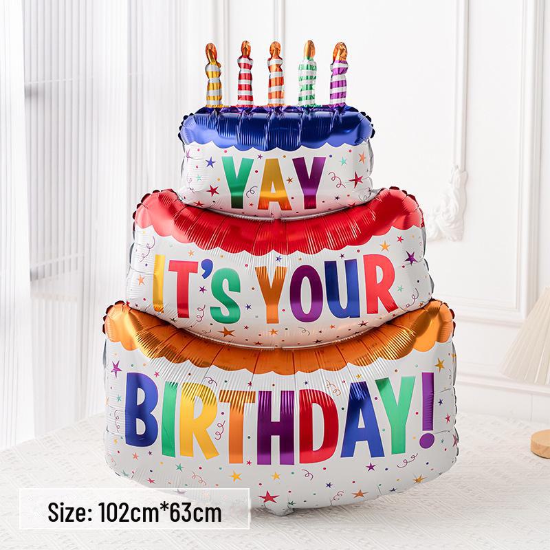 1st Birthday Balloon Cake Scene Decoration for Baby, Boys & Girls – Party Photo Props