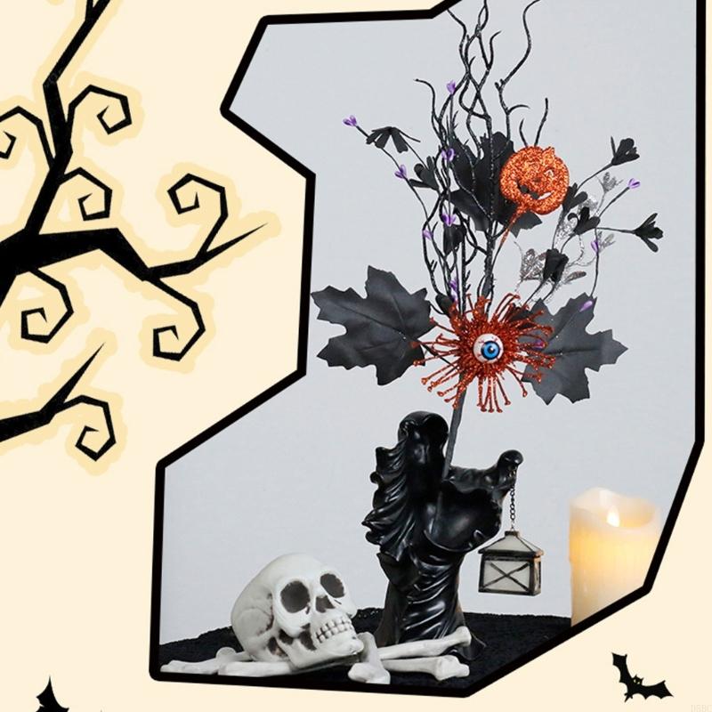 Halloween Eyeballs Stem With Textured Maple For Window Display Decoration