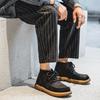 Мужские ретро ботильоны, обувь, модная повседневная обувь для вождения, черные, коричневые, с широким носком, высокие, больших размеров