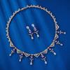 Высококачественные медные серьги и ожерелье с главным камнем - Популярны в Европе и Америке, Набор из двух предметов