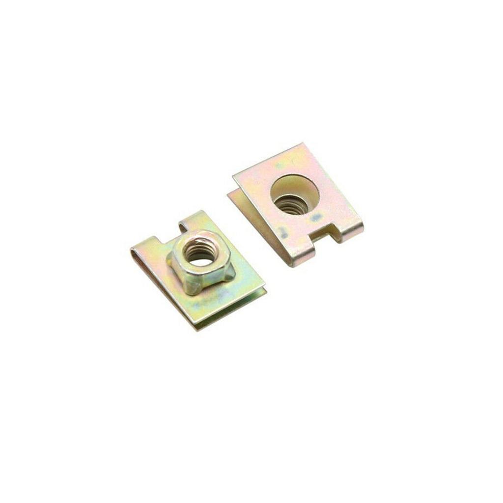 10Pcs M6 6mm Metal U-Type Plate Nut Speed Clips U-Clip Speed Nuts Fasteners Set