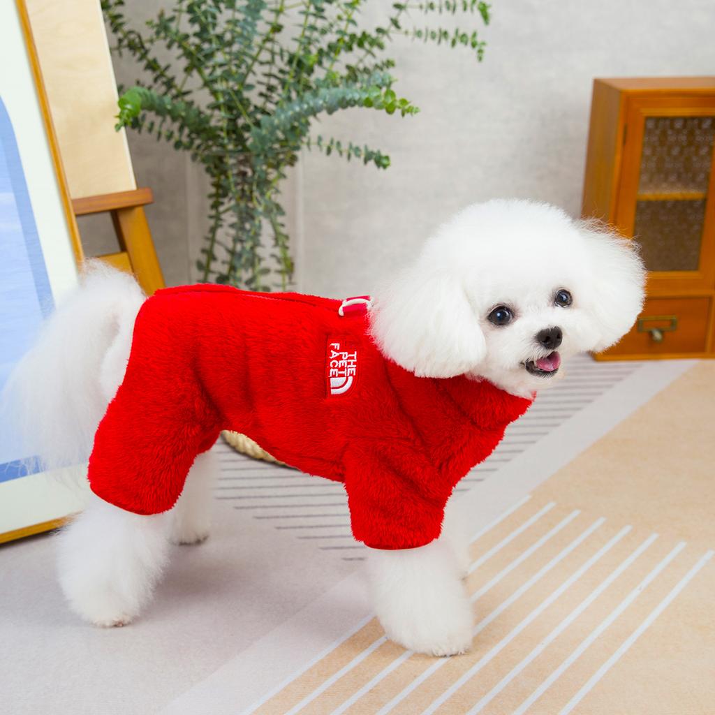 Warm Thickened Pet Overalls Coral Fleece Puppy Pajamas Winter Dog Jumpsuit Clothes for Small Dogs Cats Yorkie Chihuahua Costumes