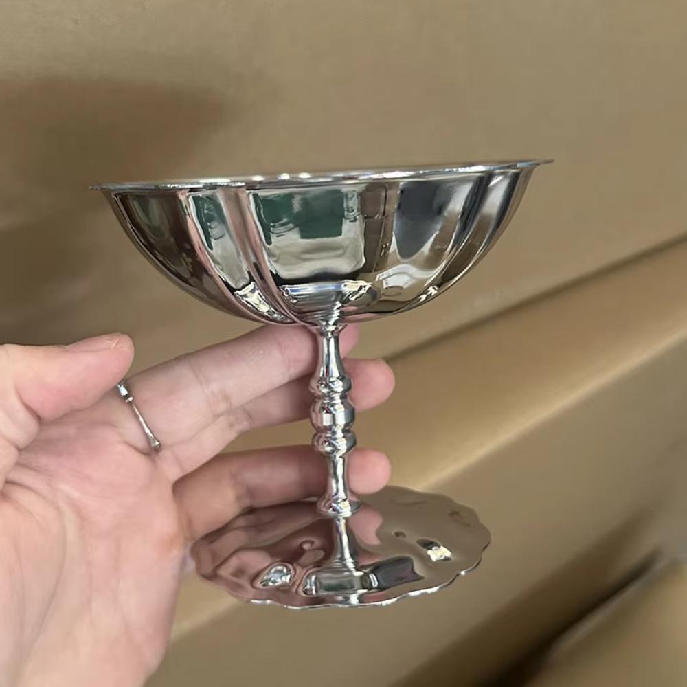 Stainless Steel Ice Cream Cup Unbreakable Dessert Goblet INS Pudding Cup  Bar