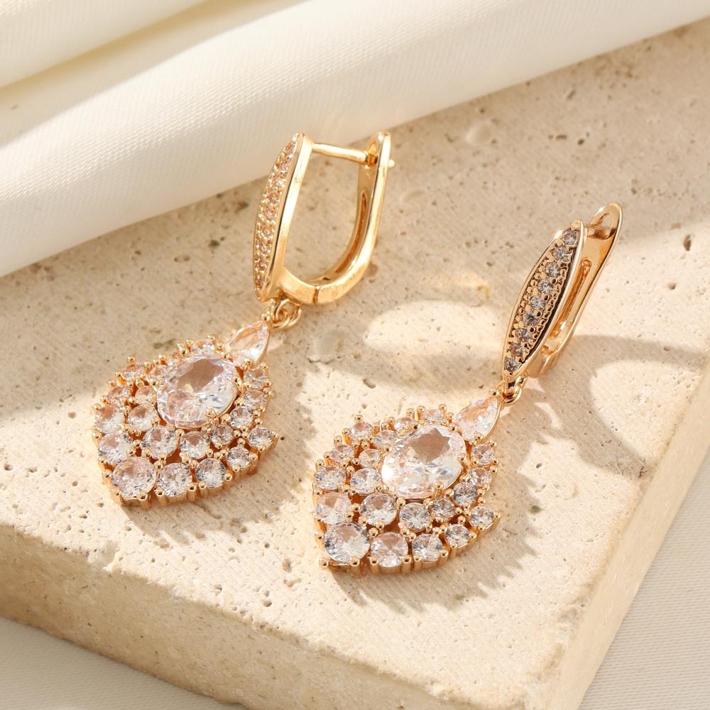 Роскошные серьги-подвески в форме геометрической фигуры для женщин, серьги с кубическим цирконием, ювелирные изделия, аксессуары для вечеринок