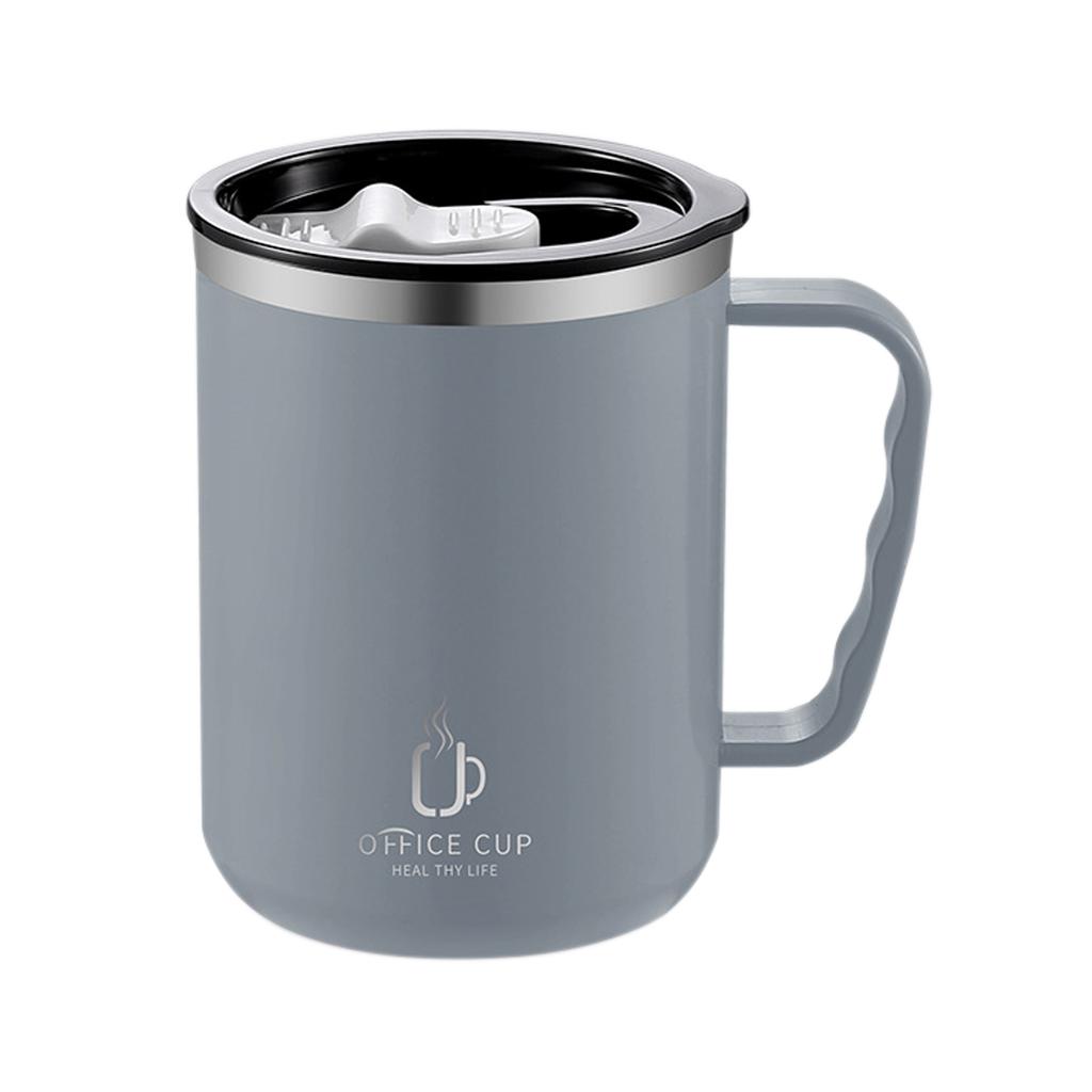 New 500ml/17oz 304 Stainless Steel Milk Coffee Mug Double-Wall Insulated Anti Scalding Water Cup With Lid&Handle Tumble