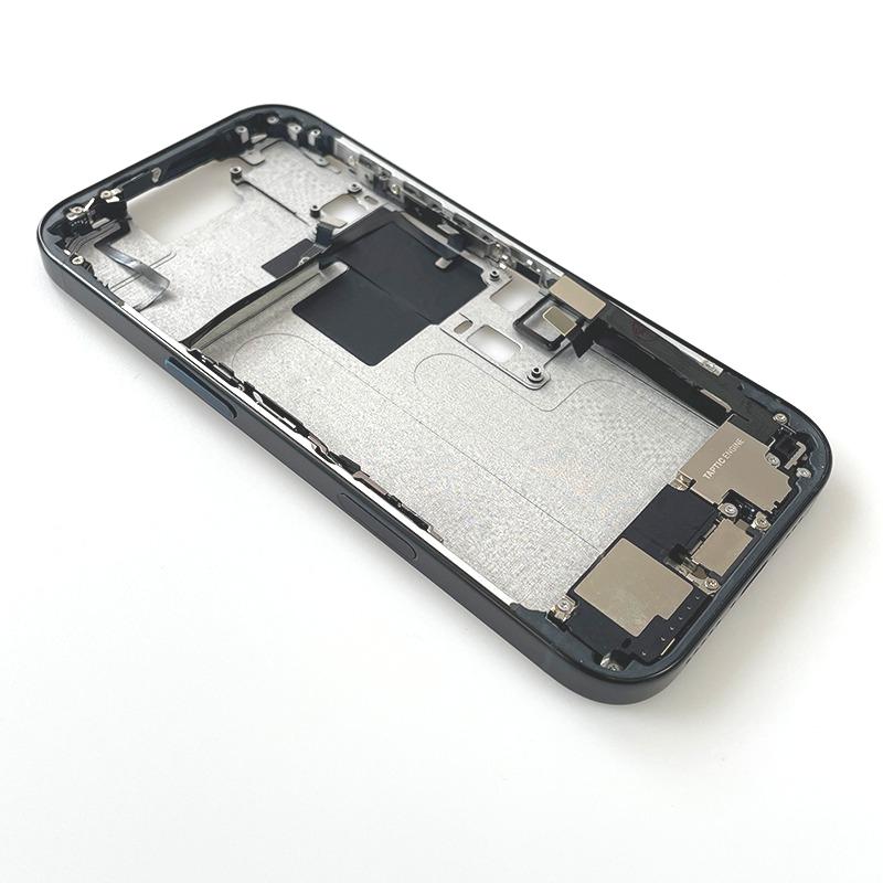 For iPhone 16 Pro Full Housing Middle Frame Bezel With Volume Power Flex Cable Side Button Chassis Repair Parts