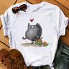 Hedgehog T Shirt Women Funny Novelty Cartoon Tshirts Girl Fashion Design Summer Short Sleeve Tops T