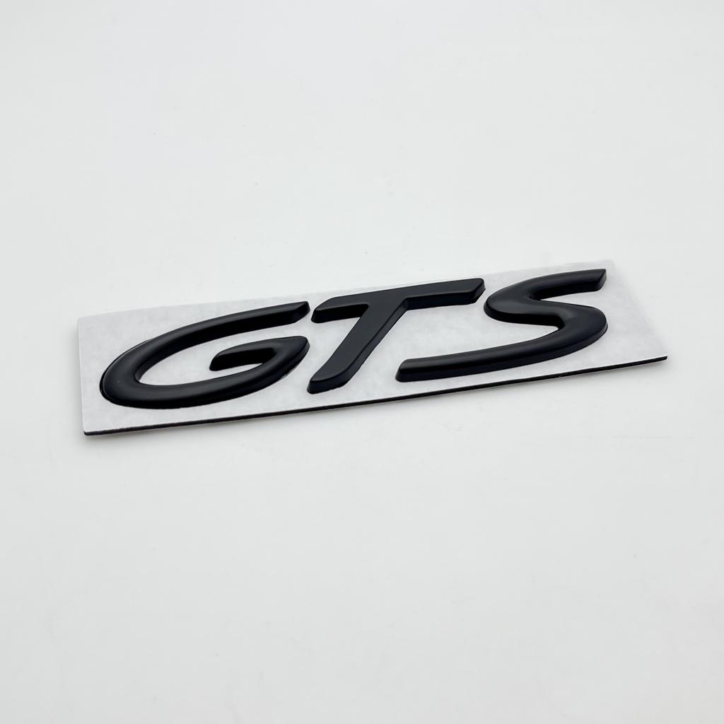 BJT1 1pcs Metal GTS Letter Sticker Car Rear Emblem Fender Side Rear Tail Trunk Badge Sticker Styling Accessories For 911 718 928 901