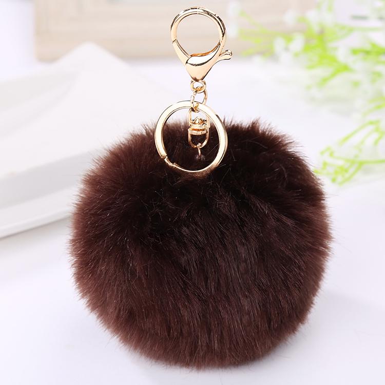 Пушистый мех кролика Сова помпон брелок для ключей автомобильный брелок для ключей держатель подвеска женская сумка аксессуар