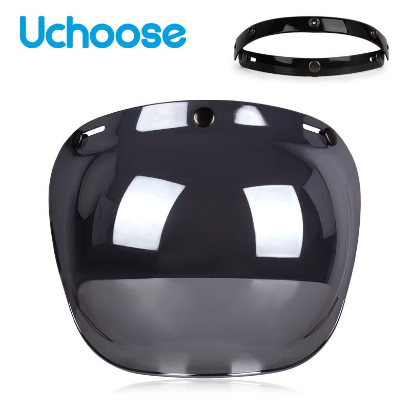 Authentic Bubble Mirror Motorcycle Helmet Three Button Type Retro Style Helmet Lenses Bubble Shield Visors Helmet AccessoriesSpeed Sensors 6