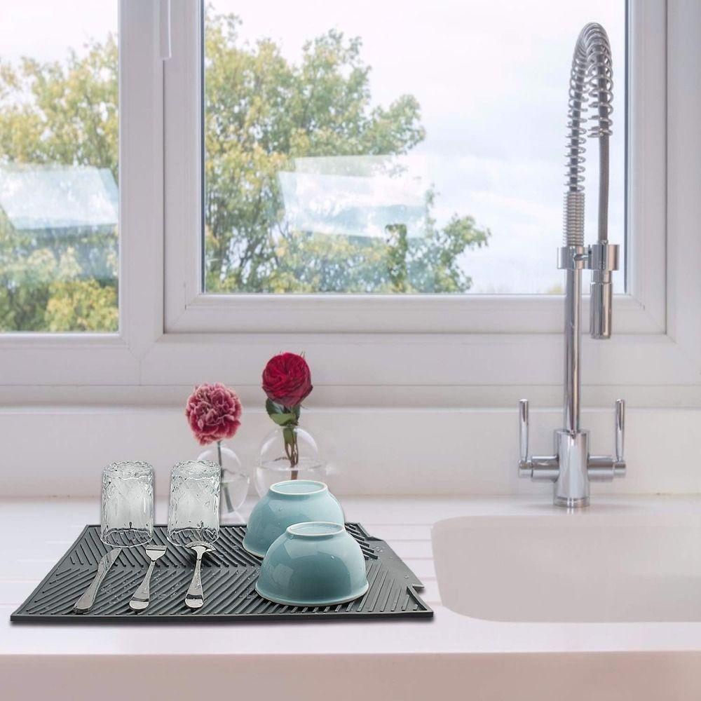 Легко моющийся коврик для сушки столовых приборов, силиконовый коврик-сушилка для раковины, экологичный держатель для горячей посуды, подставка, блюдо