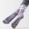 Silicone Five-toe Socks Long Mid-calf Floor Toe Socks Women's Non-slip Yoga Socks  Ladies