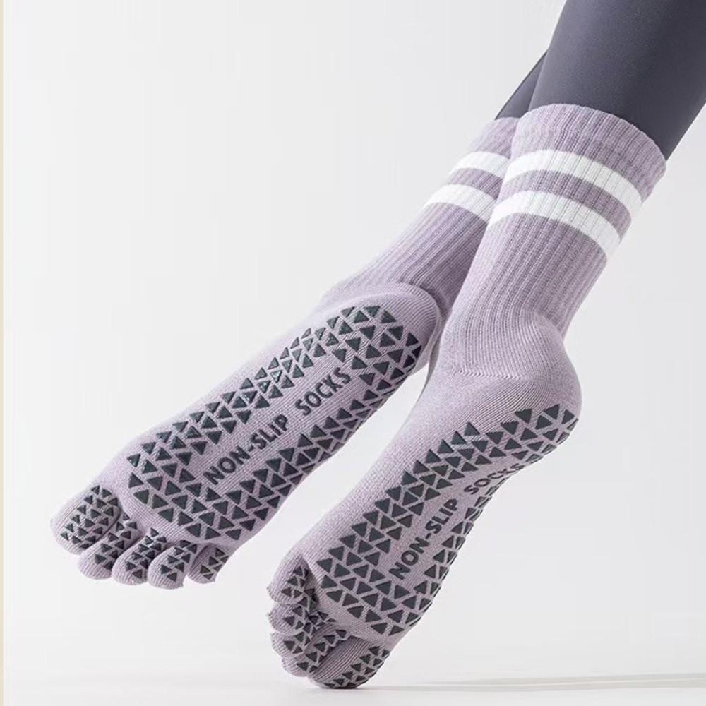 Silicone Five-toe Socks Long Mid-calf Floor Toe Socks Women's Non-slip Yoga Socks Ladies