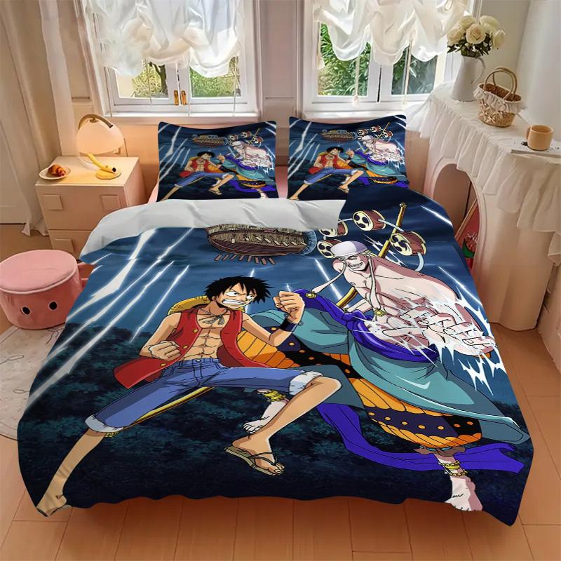 One Piece Bedding 3 Piece Set HD Print Duvet Cover Pillowcases for Teens Adult Bedroom Decoration Christmas Gift C3124