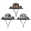 Men Fisherman Hat with Dual Solar Fan Large Brim Windproof Strap USB Charging Anti UV Sunlight Quick Dry Great Breath