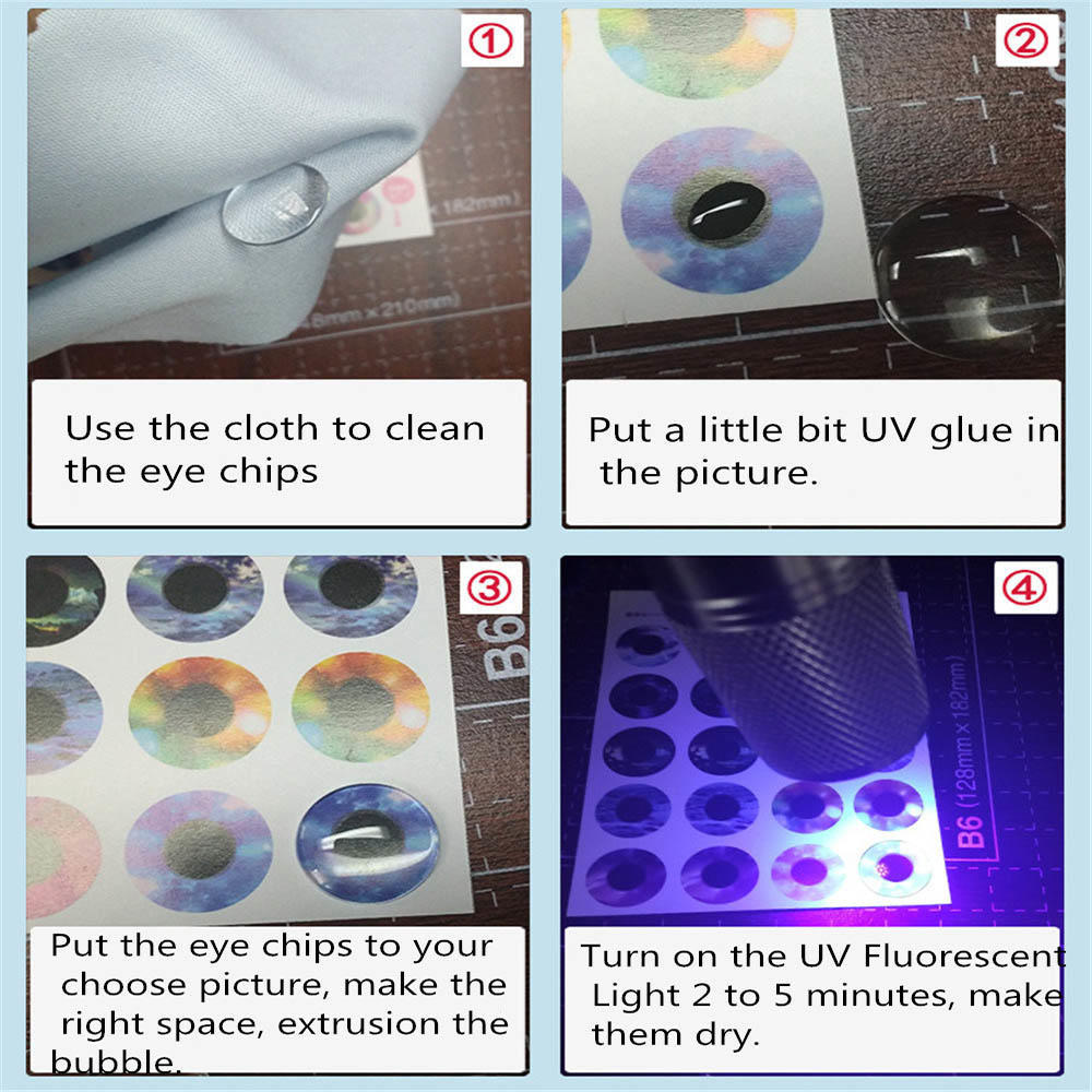 100pcs 14mm New Kids Toy Accessories DIY Crafts Glass Eye Chips Time Gem Blyth Dolls