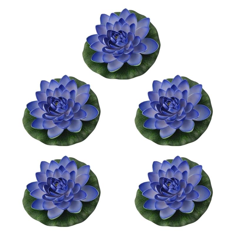 5 шт. Искусственный плавающий цветок из пены, большой реалистичный цветок кувшинки, растение для пруда, сада, аквариума, водное украшение