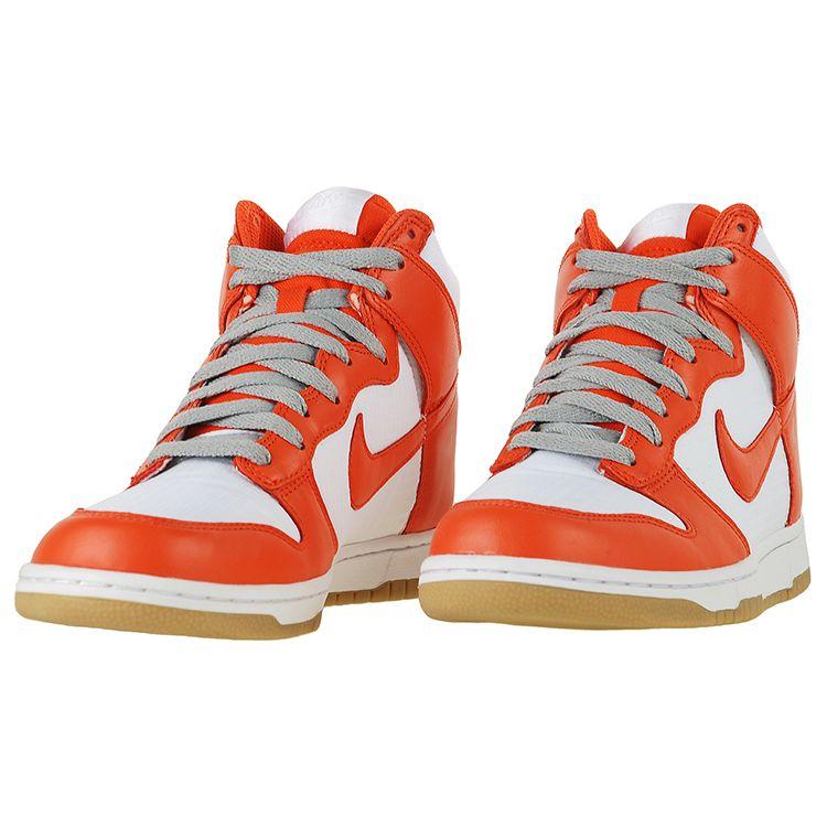 Nike Женские кроссовки Dunk High Team Orange Gum белые матово-серебристые 325203-100