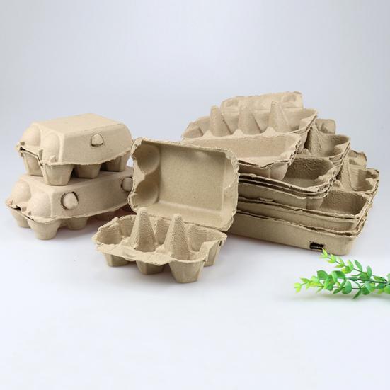 40 шт. лоток для яиц из бумажной массы, ударопрочный дизайн, оптом 6/8/10/12/15 штук, натуральный картон, коробки для яиц, многоразовые, экологически чистые, штабелируемые контейнеры для яиц