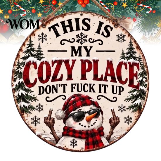Decorative Gift for Gardeners Christmas Metal Hanging Sign, This Is My Cozy Place Wall Decor, Iron Craft Funny Pendant, Weather Resistant Garden Porch
